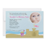 Beach Party Sand Castle 5x7 PHOTO Invitation