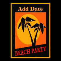 Beach Party Sign Card invitations
