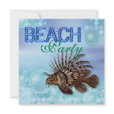 Beach party summer fun elegant invitations by mensgifts