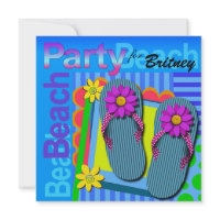 Beach Party - Summer Fun Flip Flops Custom Invite