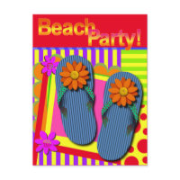 Beach Party Summer Fun Invitation Postcard