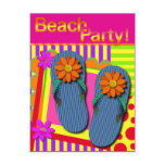 Beach Party Summer Fun Invitation Postcard