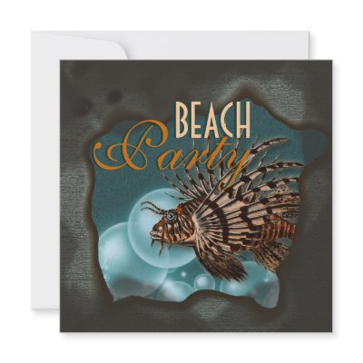 "beach party" tropical summer fun invite by mensgifts