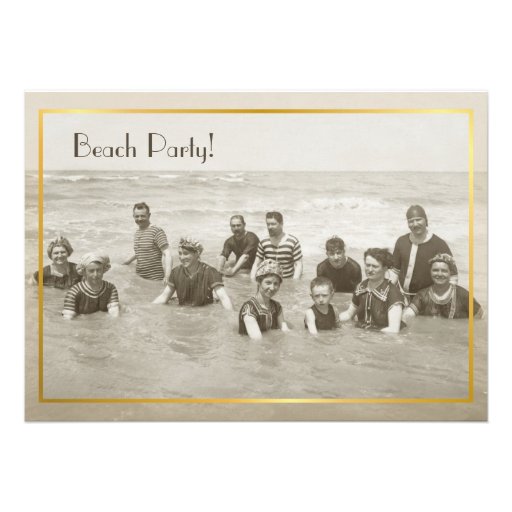 Beach Party vintage photo Personalized Announcement