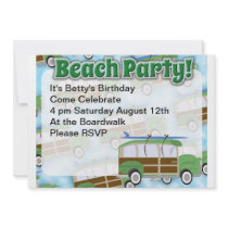 Beach Party Woodie Wagon Invite