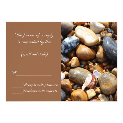 beach pebbles rsvp personalized invitations