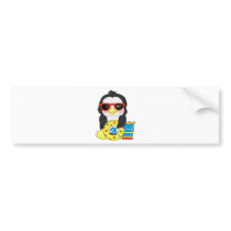 Beach  penguin bumper sticker