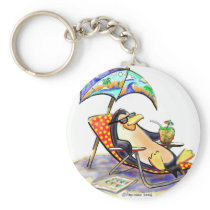 beach penguin keychain