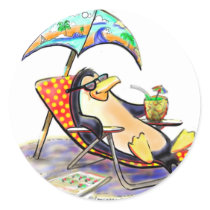 beach penguin stickers by raycasso beach penguin stickers