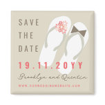 Beach Pink Flip Flops Custom Save The Date Magnet
