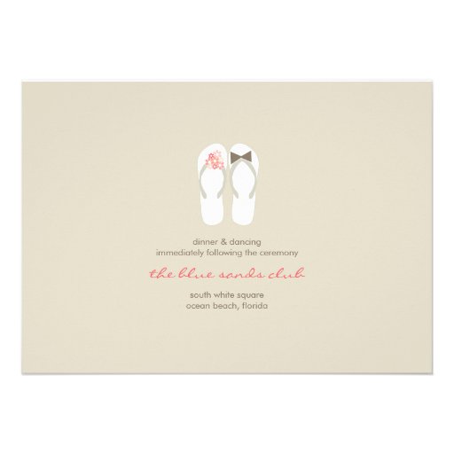 Beach Pink Flip Flops Summer Chic Wedding Invite