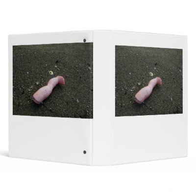 Beach pollution broken doll leg on sand 3 ring binder by SusansZooCrew