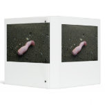 Beach pollution broken doll leg on sand 3 ring binder