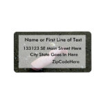 Beach pollution broken doll leg on sand custom address labels