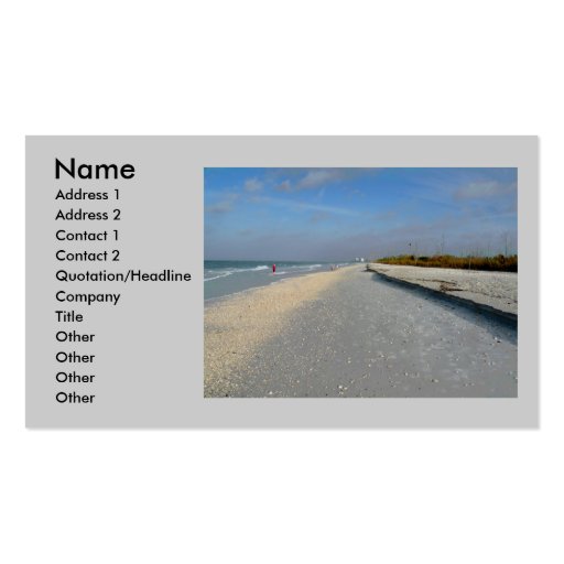 Beach Profile Card Business Card Template (front side)