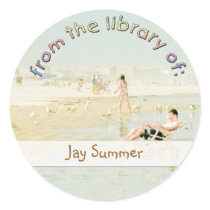 Beach Reader Library Plate stickers
