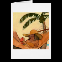 Beach Reading note card cards