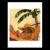 Beach Reading postcard postcards