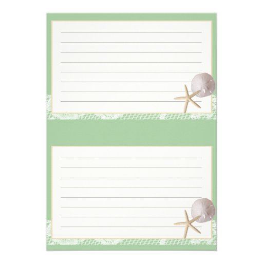 Beach Recipe Cards two 3 x 5