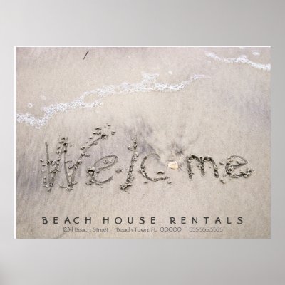 Beach Rentals Welcomes Poster by Beachwalker