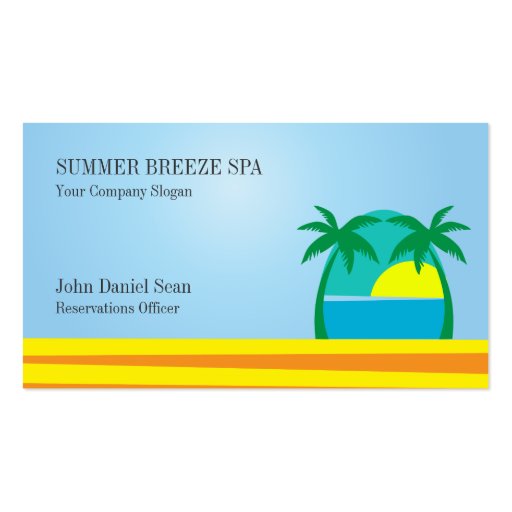 Beach Resort Hotel Spa Business Card Template (front side)