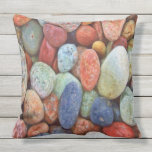 Beach rocks decor pillow or outdoor cushion