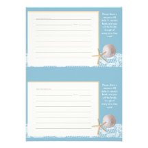 Beach Romance Recipe Cards two 3 x 5 Blue