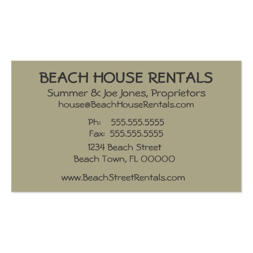 Beach Runner Business Card (back side)