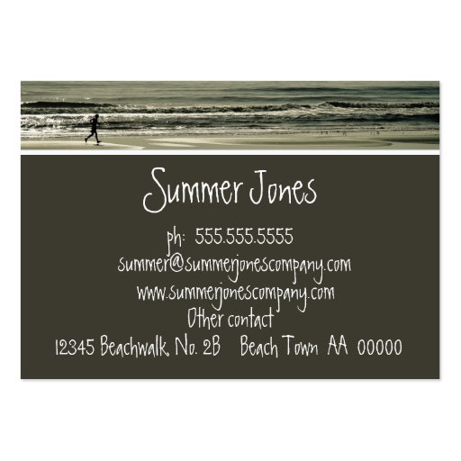 Beach Runner Business Cards (back side)