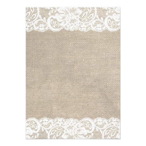 Beach Rustic Burlap Lace Wedding Invitation
