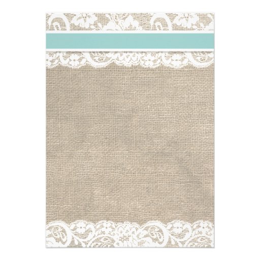 Beach Rustic Burlap Lace Wedding Invitation