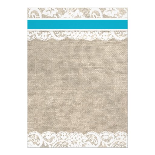 Beach Rustic Burlap Lace Wedding Invitation Malibu