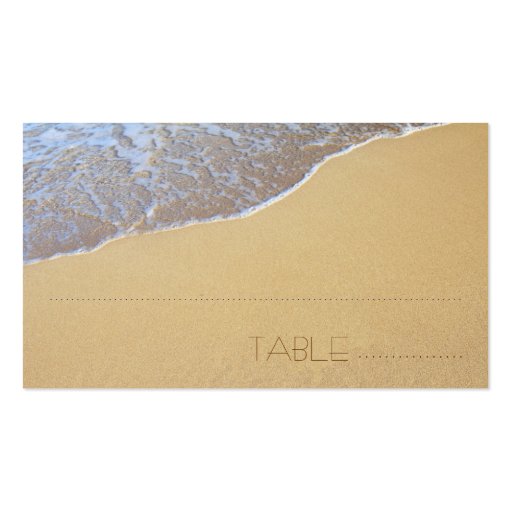 Beach Sand Escort, Table Number Cards Business Card (front side)