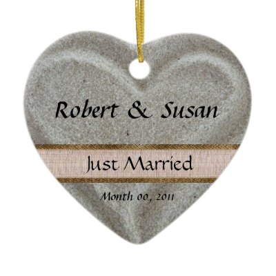 Beach Sand Heart Shaped Wedding Favor Ornaments