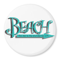 Beach sand-n-surf refrigerator magnet