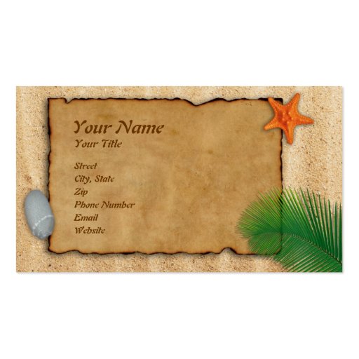Beach Sand Parchment Business Card (front side)