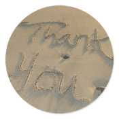 Beach/Sand Thank You Sticker sticker