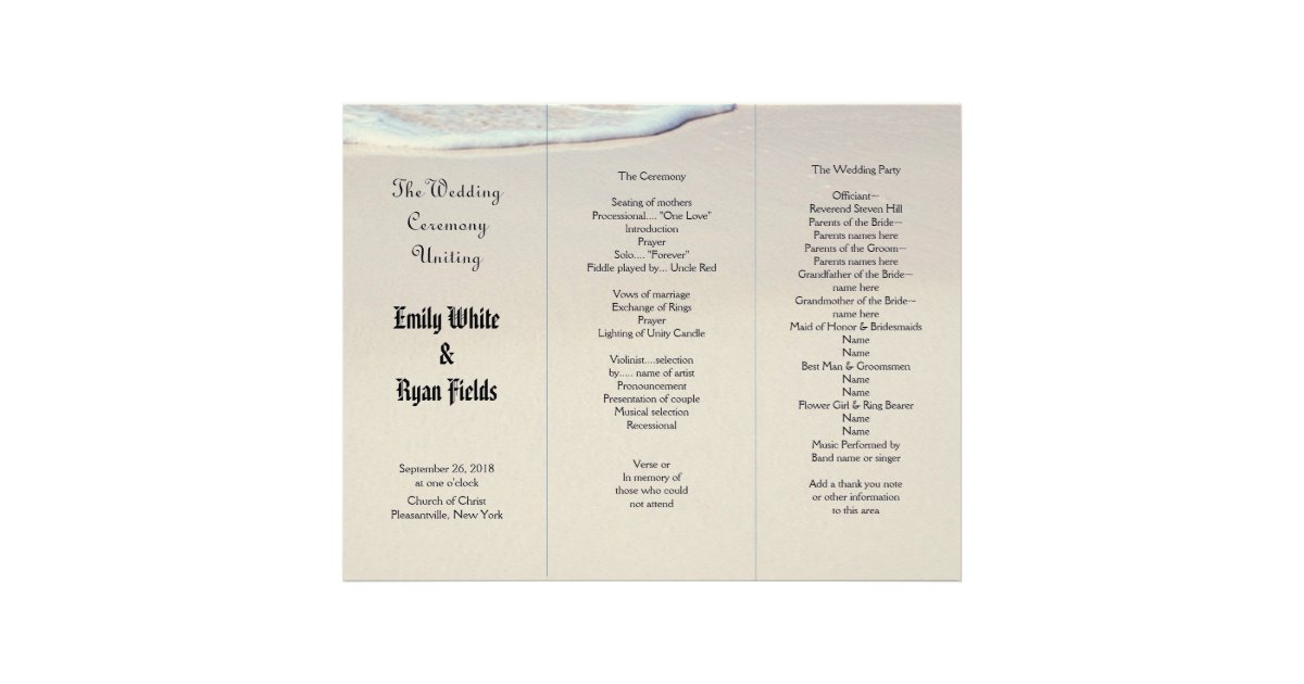 wedding program template for microsoft word