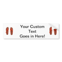 beach sandals brown red pattern.png bumper stickers