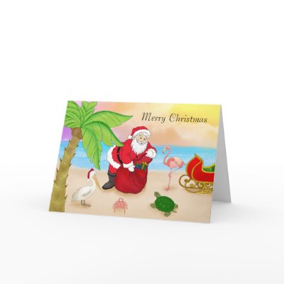 Beach Santa Card by debipayne