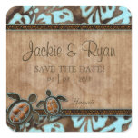 Beach Save Date Wedding Stickers Turtles