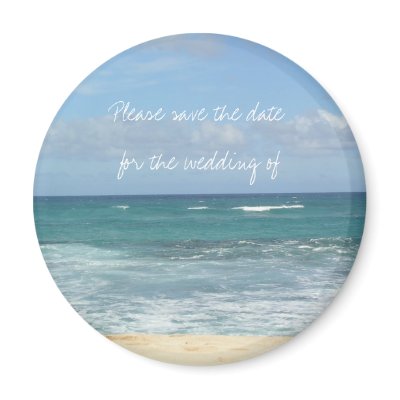 Beach Save the Date Fridge Magnet by vanceandlori