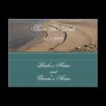 Beach Save The Date postcard.