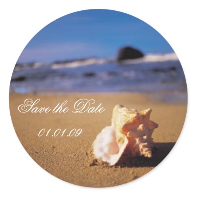 Beach Save the Date Sticker