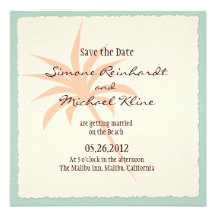 Beach Save the Date with Palm Trees Personalized Announcement