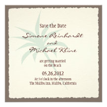 Beach Save the Date with Palm Trees Invitations