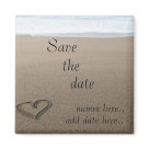 square_magnet - Heart in sand, Save the date, names and date included