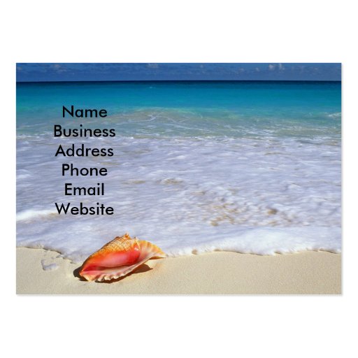 Beach scene and Seashell Business Card (front side)