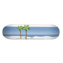 Beach Scene Art Skateboard