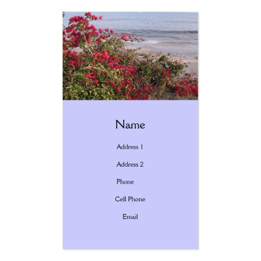 beach scene business card template (front side)